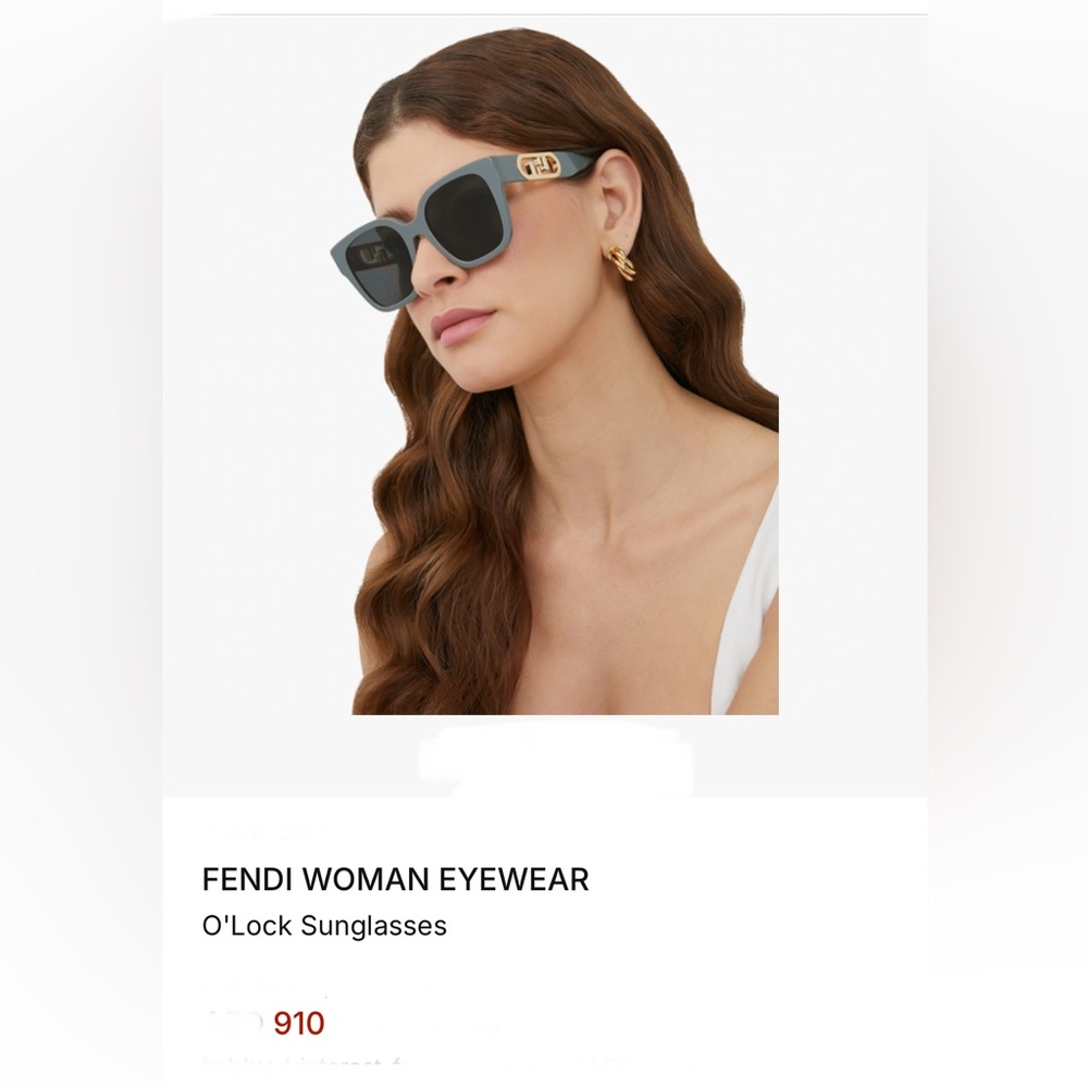 Fendi grayish green 
Sunglasses with Gold Accents